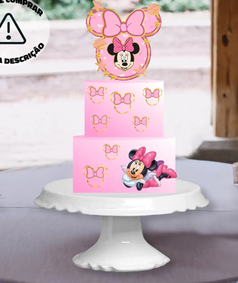 Arquivo de Corte Topo de Bolo Minnie Rosa 57 1