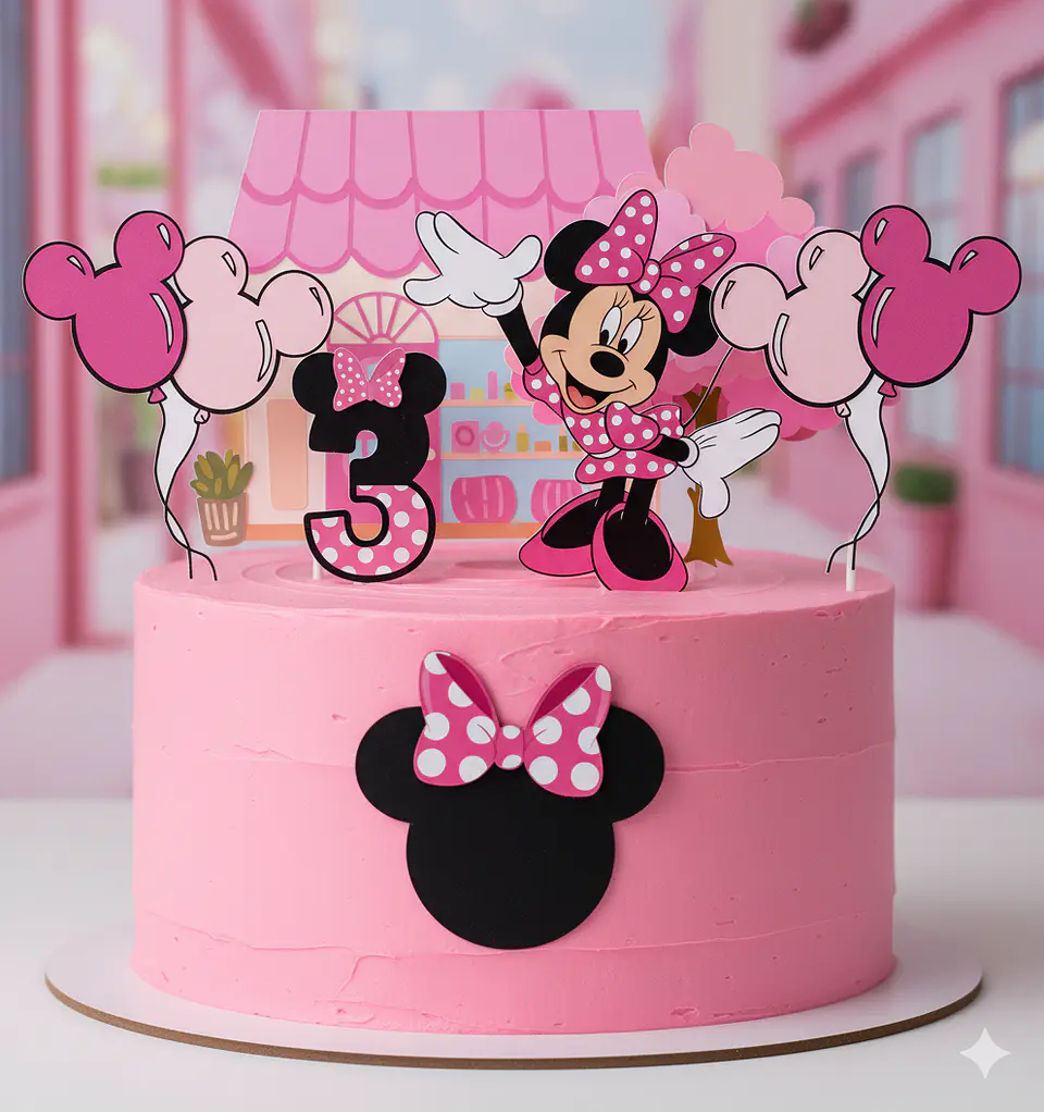 Arquivo de Corte Topo de Bolo Minnie Rosa 54 1