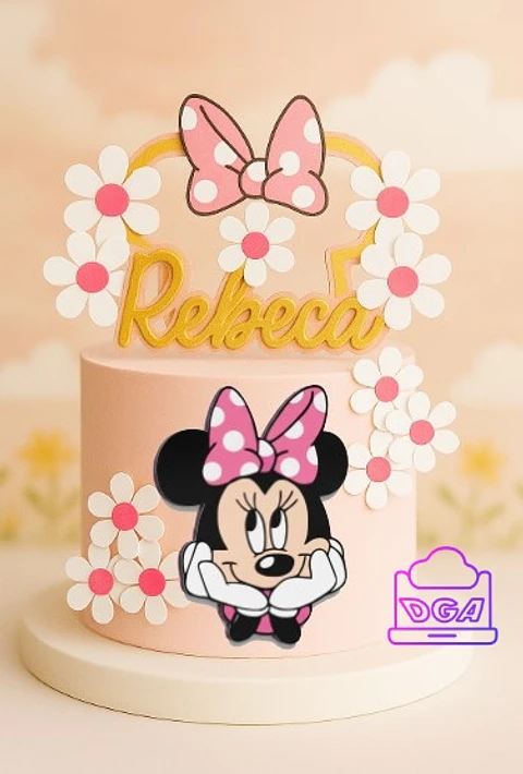 Arquivo de Corte Topo de Bolo Minnie Rosa 52