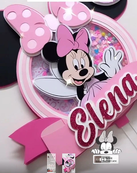 Arquivo de Corte Topo de Bolo Minnie Rosa 46