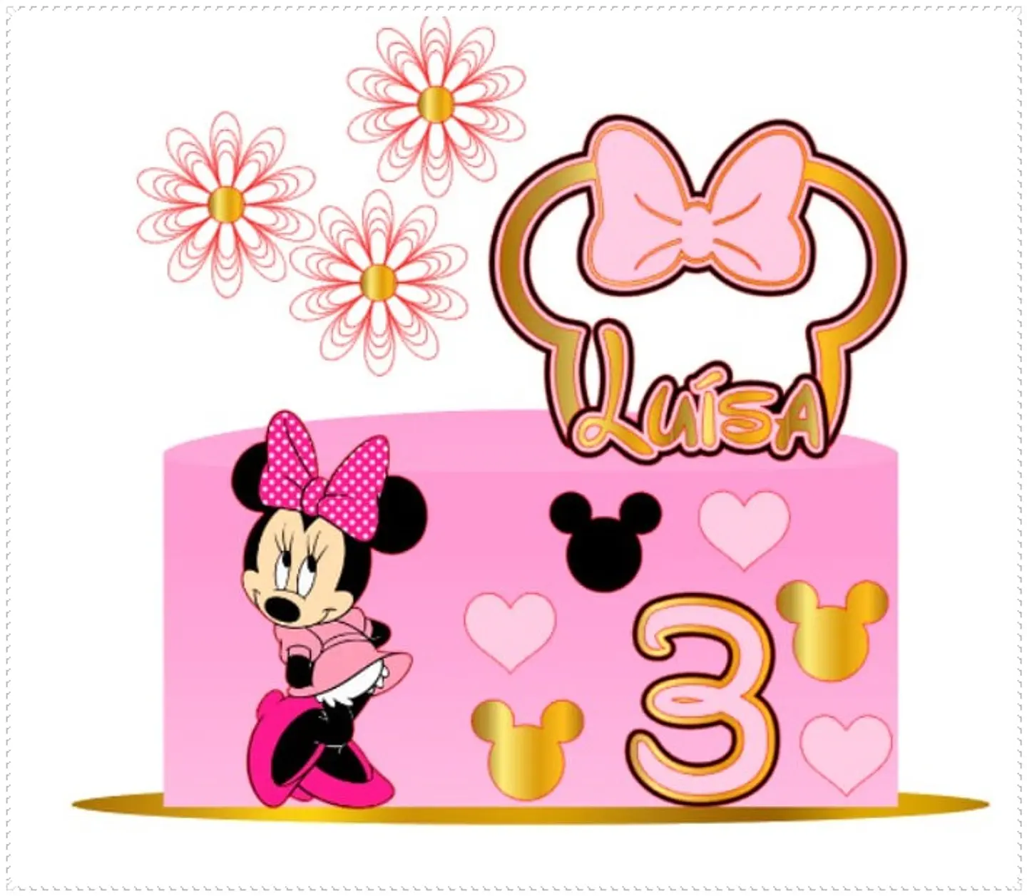 Arquivo de Corte Topo de Bolo Minnie Rosa 37 1