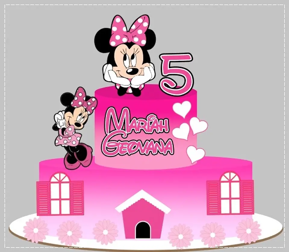 Arquivo de Corte Topo de Bolo Minnie Rosa 36 1