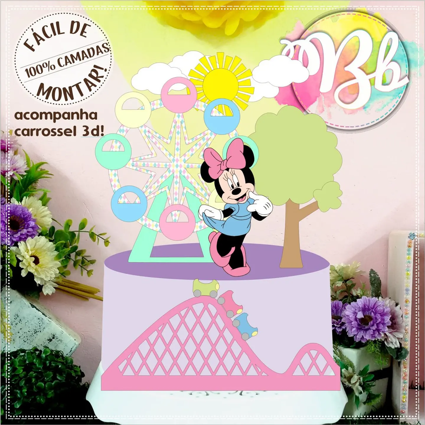 Arquivo de Corte Topo de Bolo Minnie Rosa 29 1