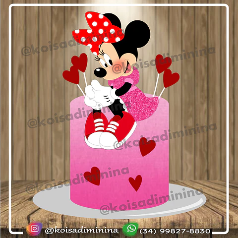Arquivo de Corte Topo de Bolo Minnie Rosa 20