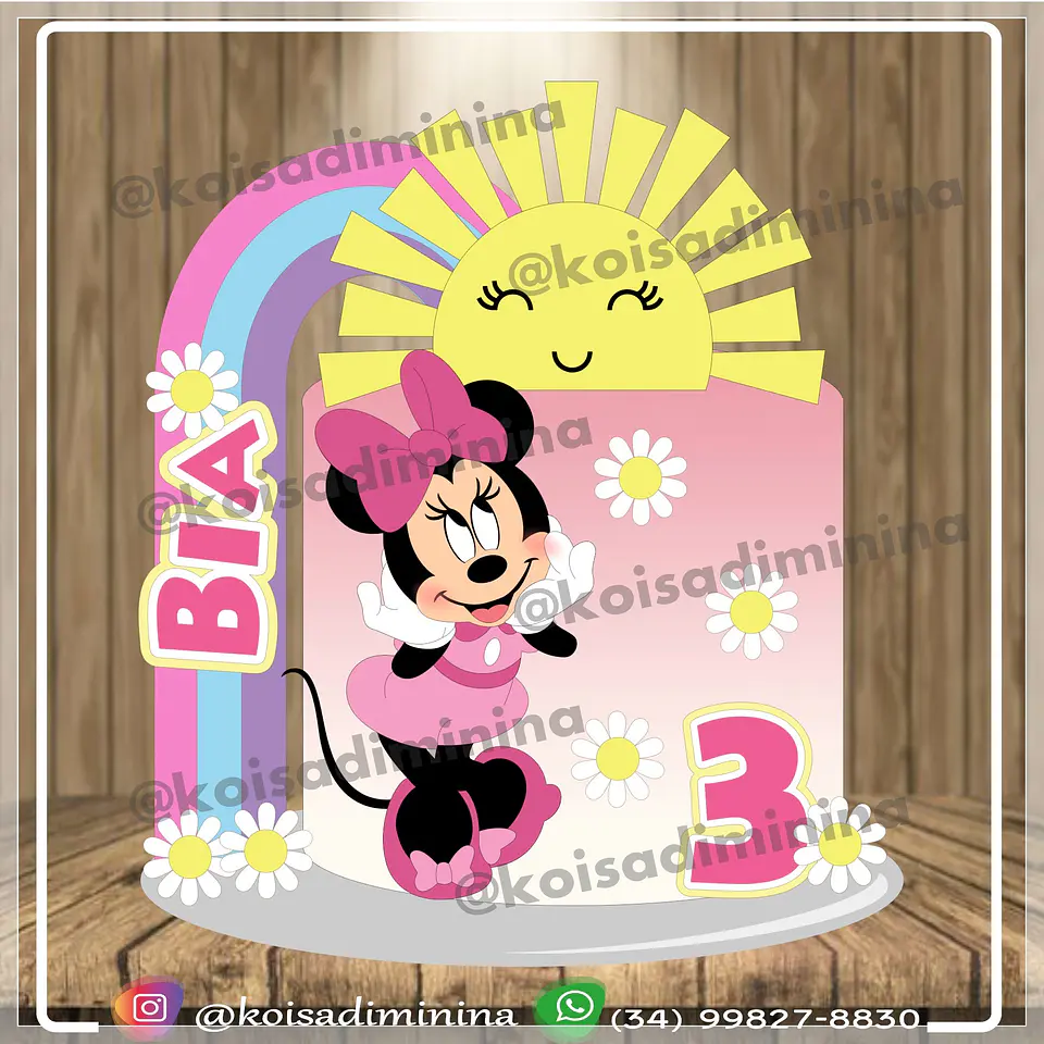 Arquivo de Corte Topo de Bolo Minnie Rosa 17 1