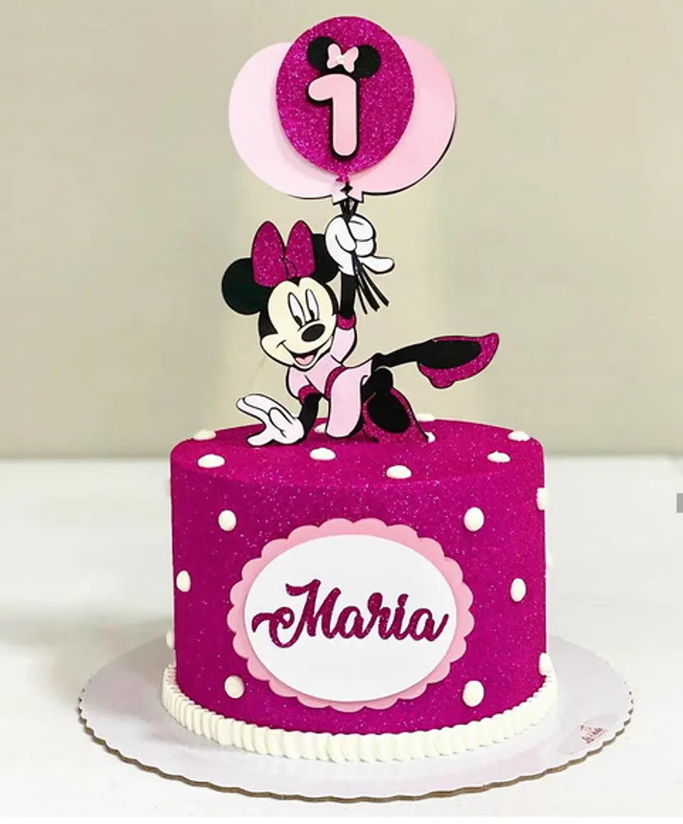 Arquivo de Corte Topo de Bolo Minnie Rosa 15 1