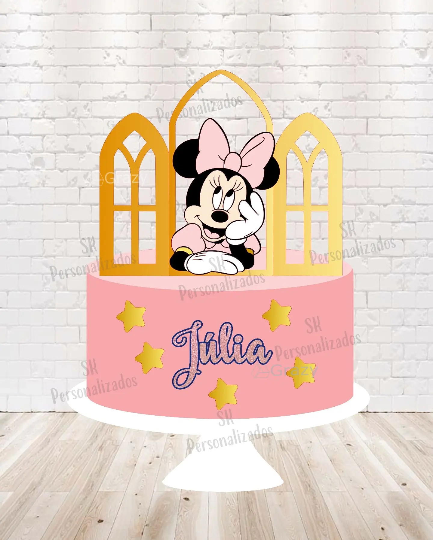 Arquivo de Corte Topo de Bolo Minnie Rosa 14 1