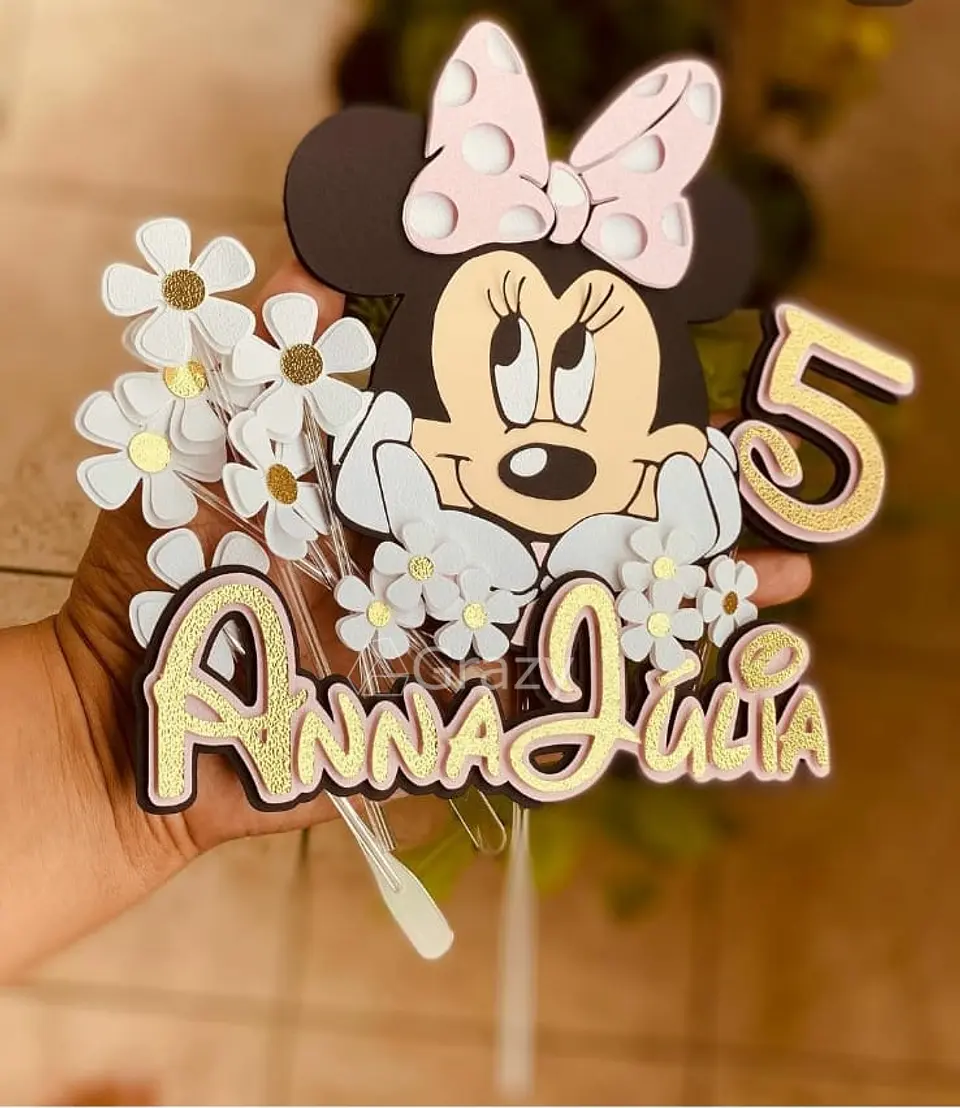 Arquivo de Corte Topo de Bolo Minnie Rosa 9 1