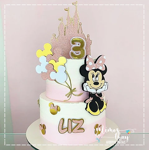 Arquivo de Corte Topo de Bolo Minnie Rosa 8