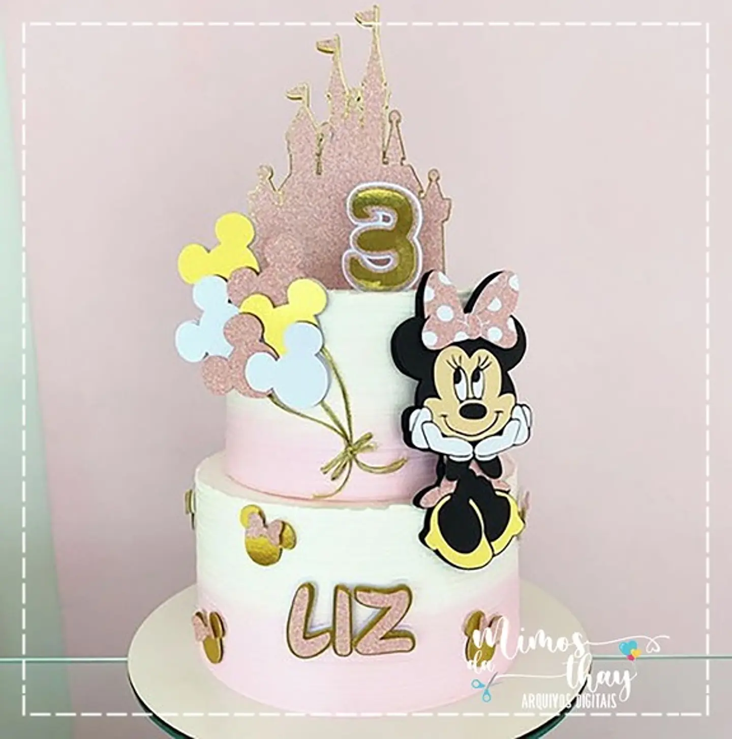 Arquivo de Corte Topo de Bolo Minnie Rosa 8 1
