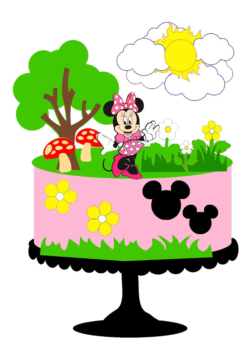 Arquivo de Corte Topo de Bolo Minnie Rosa 7 1