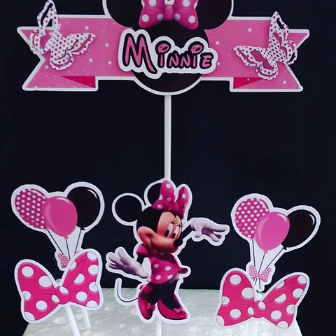 Arquivo de Corte Topo de Bolo Minnie Rosa 6