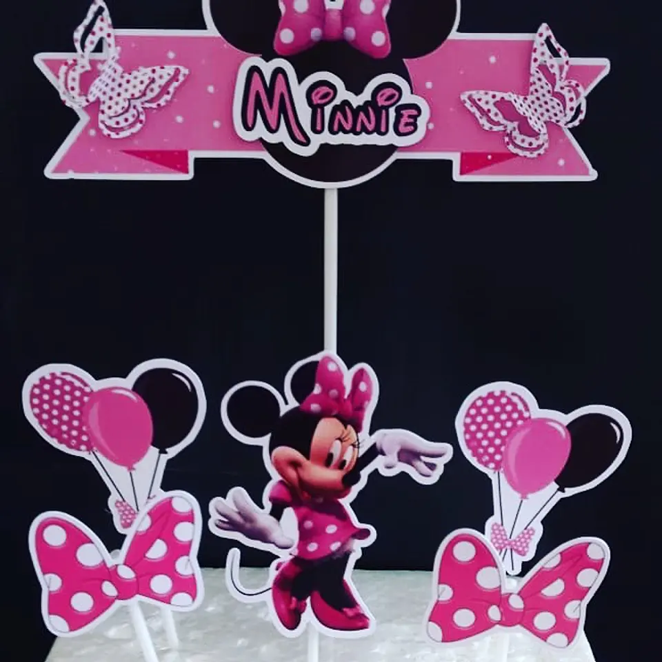 Arquivo de Corte Topo de Bolo Minnie Rosa 6 1