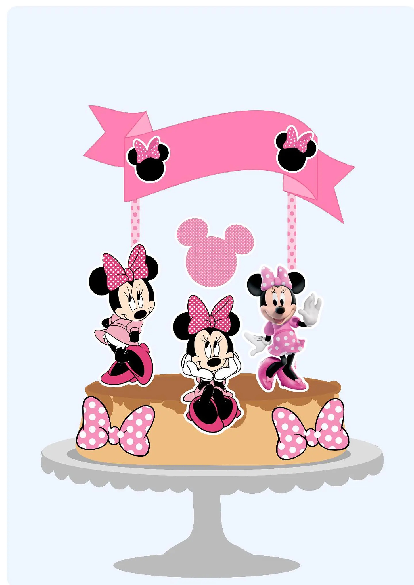 Arquivo de Corte Topo de Bolo Minnie Rosa 4 1
