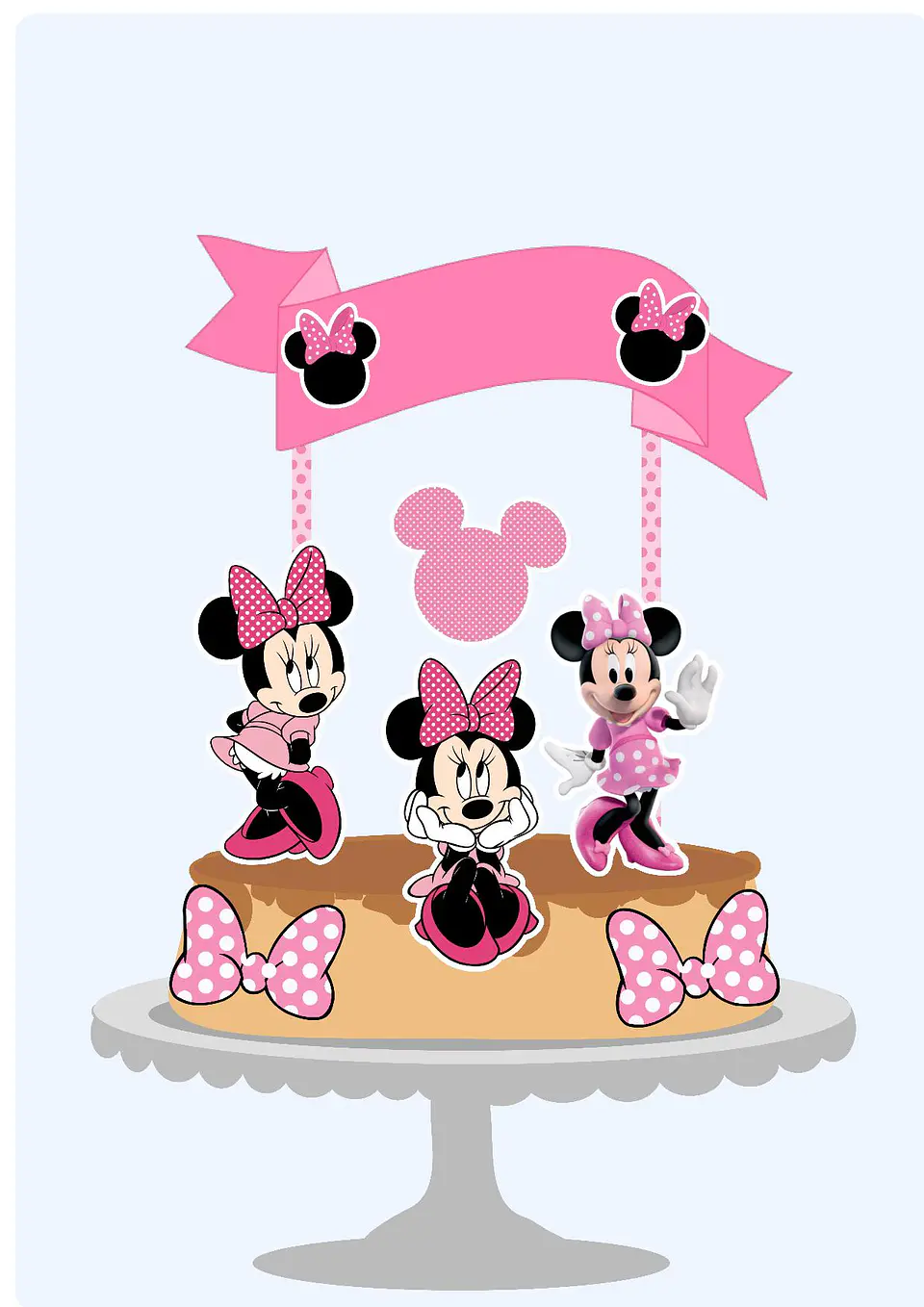 Arquivo de Corte Topo de Bolo Minnie Rosa 4 1