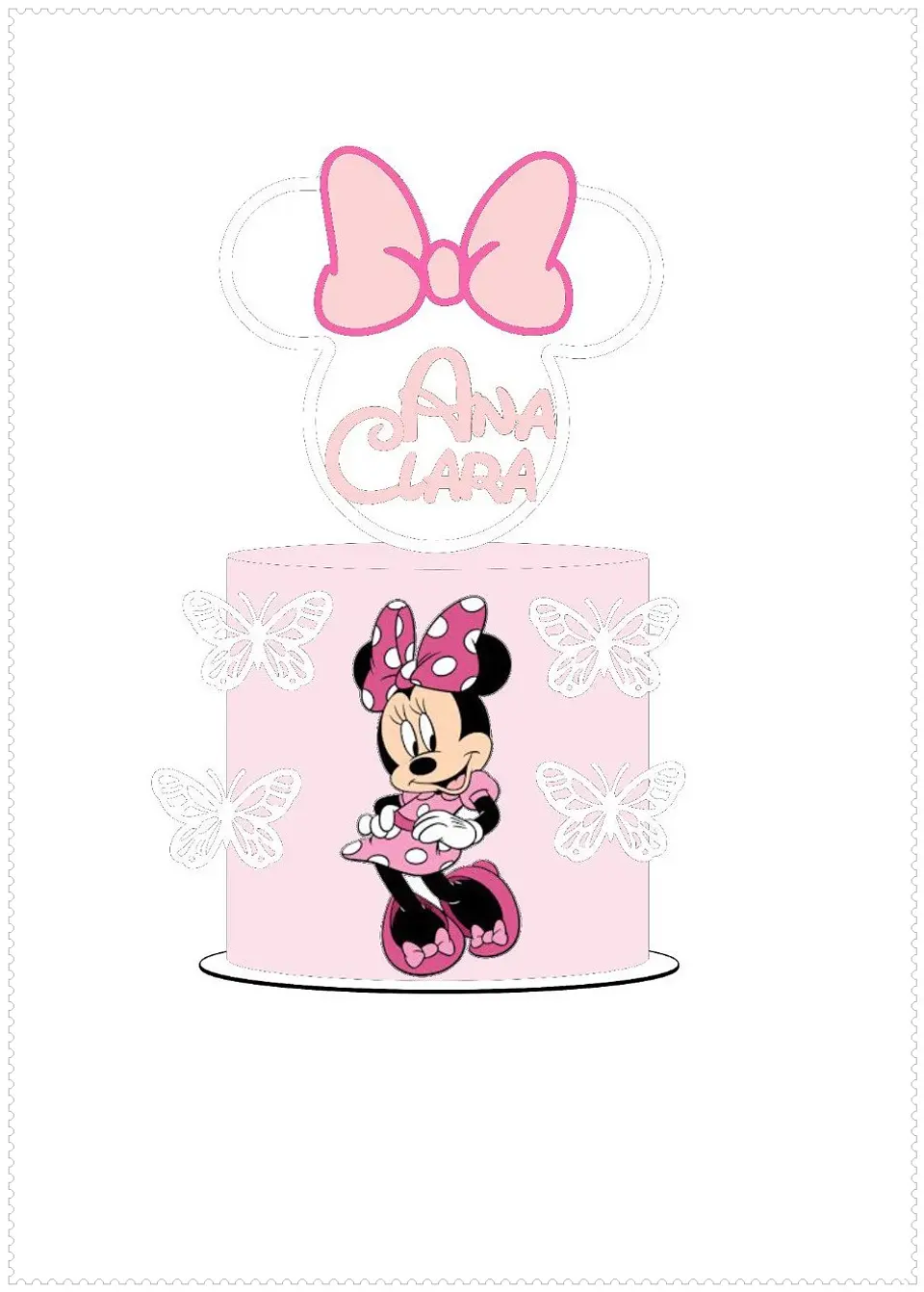 Arquivo de Corte Topo de Bolo Minnie Rosa 3 1