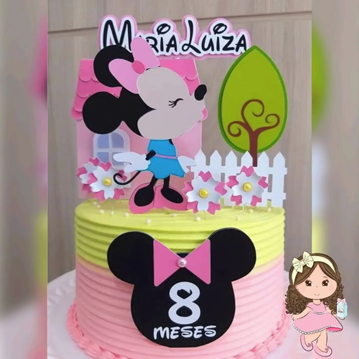 Arquivo de Corte Topo de Bolo Minnie Rosa 2 1