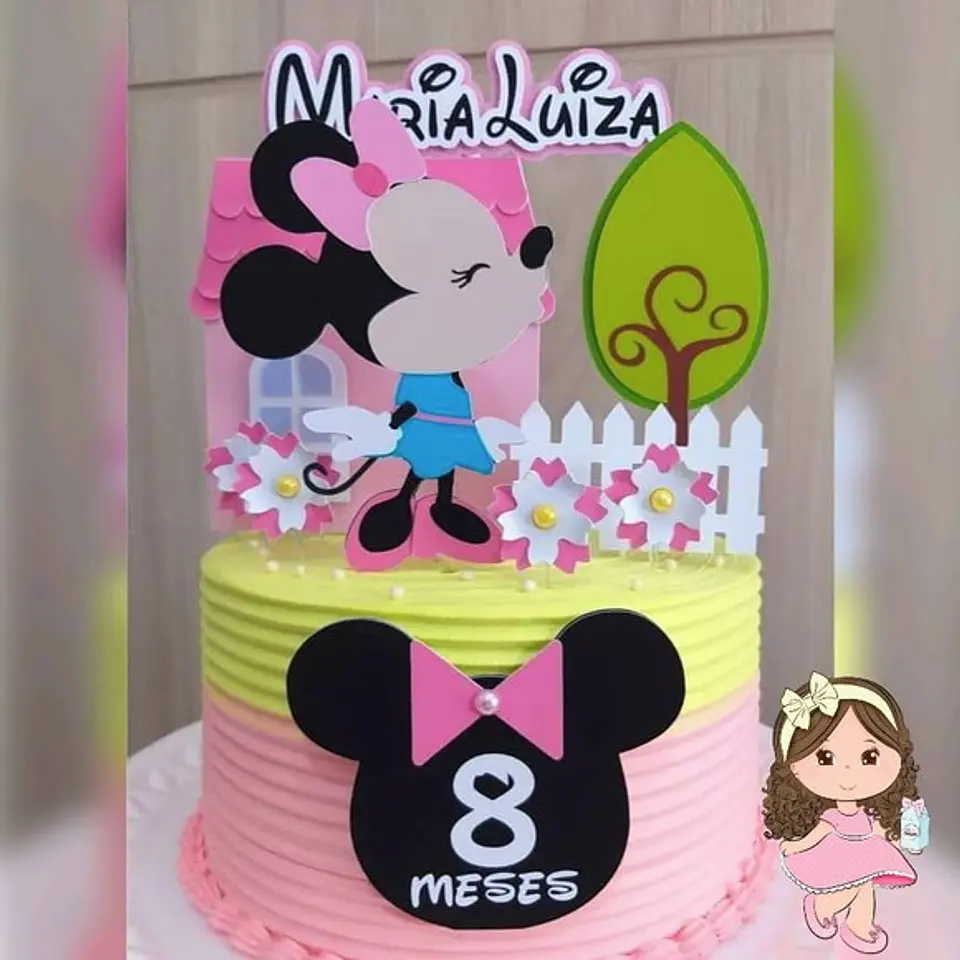 Arquivo de Corte Topo de Bolo Minnie Rosa 2 1