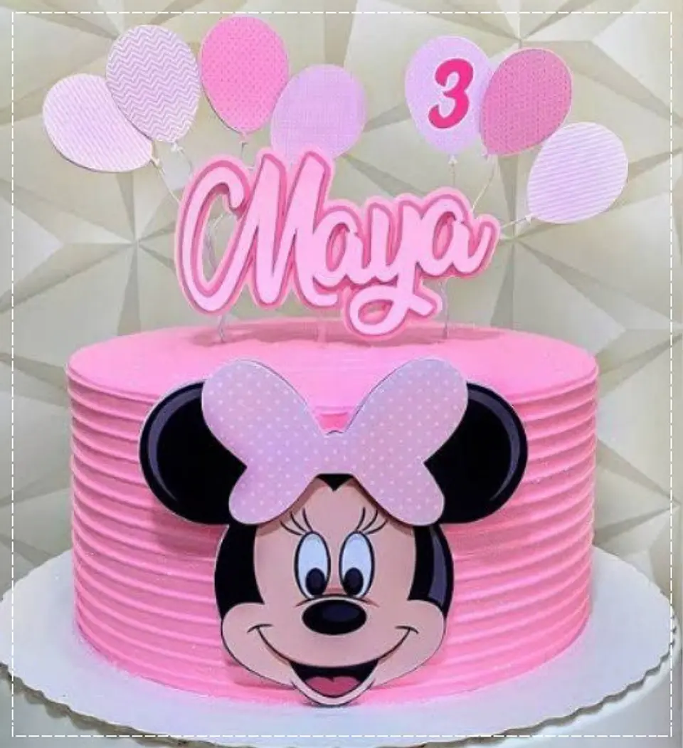Arquivo de Corte Topo de Bolo Minnie Rosa 1 1