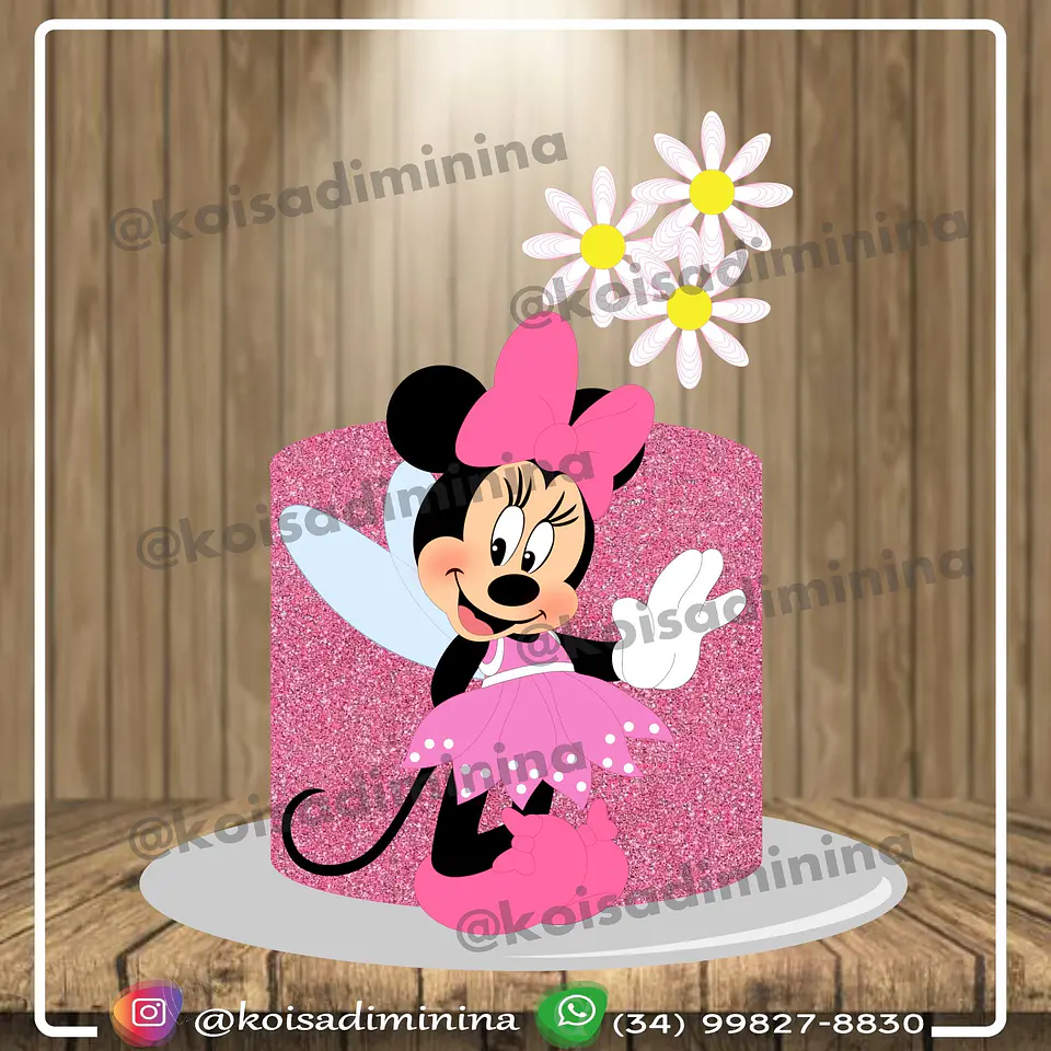 Arquivo de Corte Topo de Bolo Minnie Fada 2 1