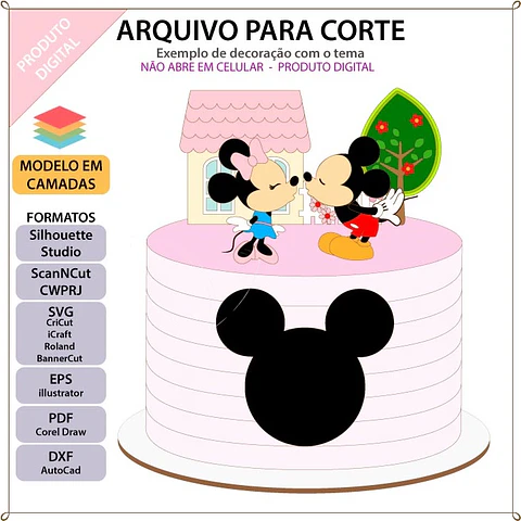 Arquivo de Corte Topo de Bolo Mickey e Minnie 8