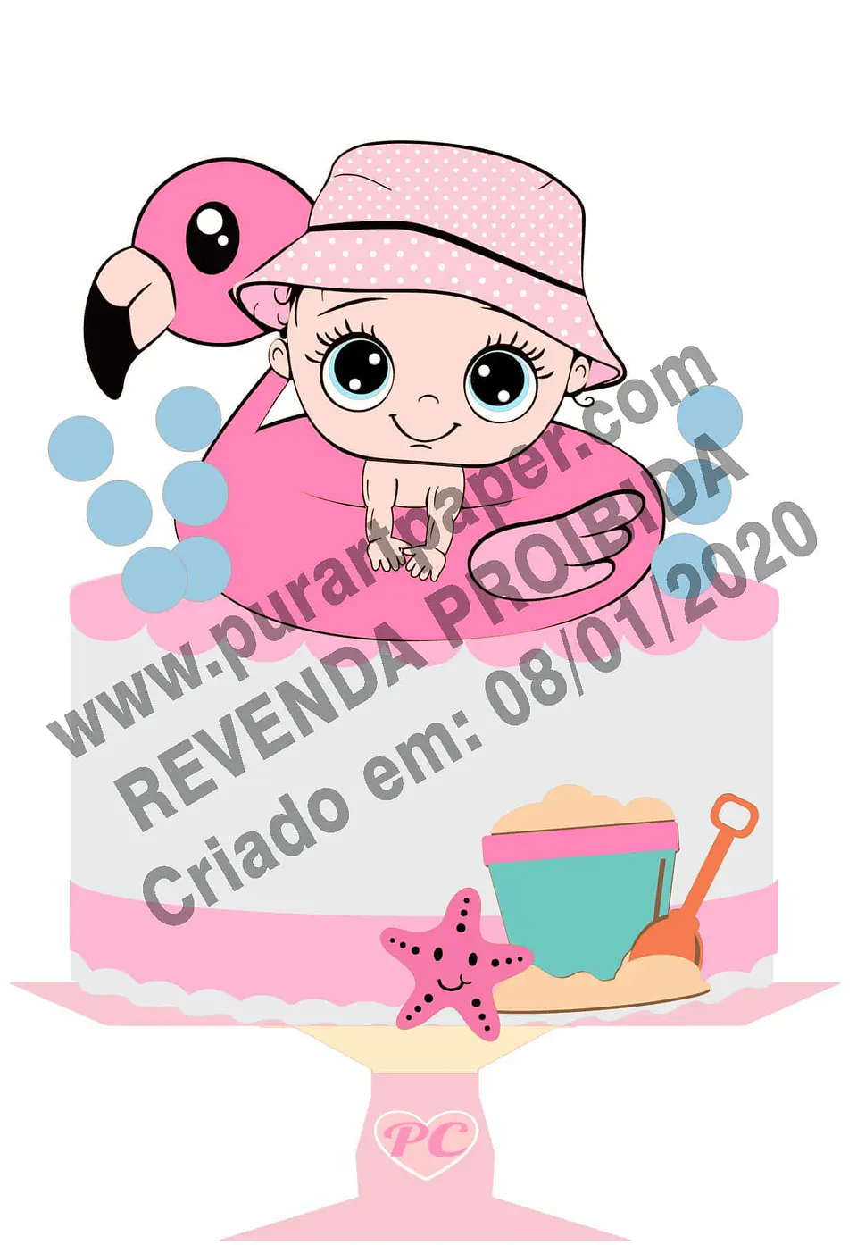 Arquivo de Corte Topo de Bolo Menina 85 1