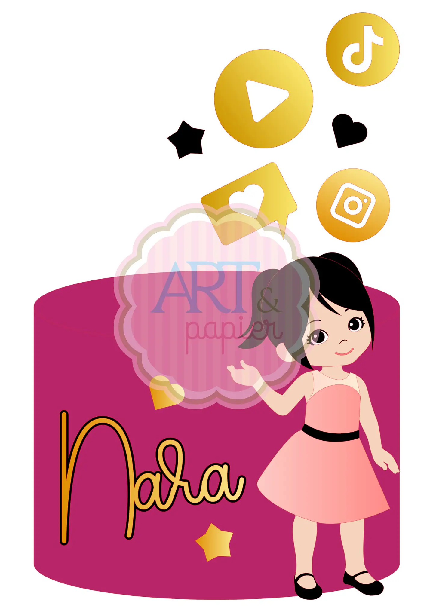 Arquivo de Corte Topo de Bolo Menina 44 1