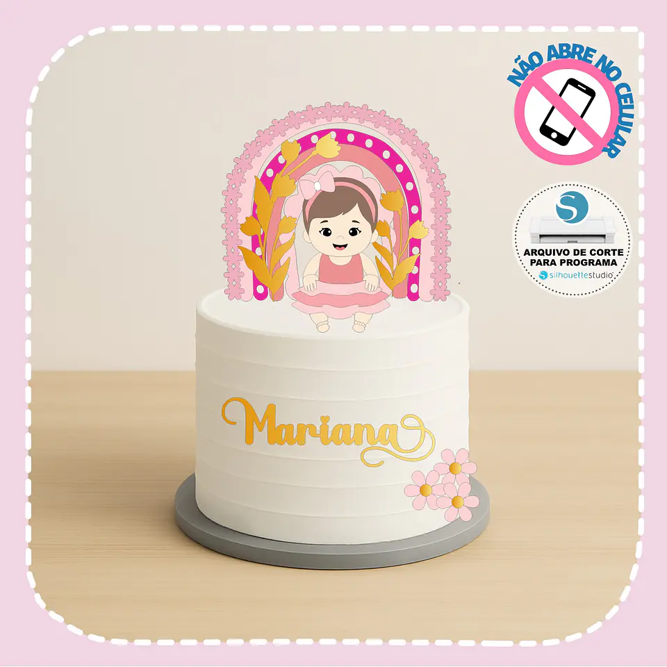 Arquivo de Corte Topo de Bolo Menina 35 1