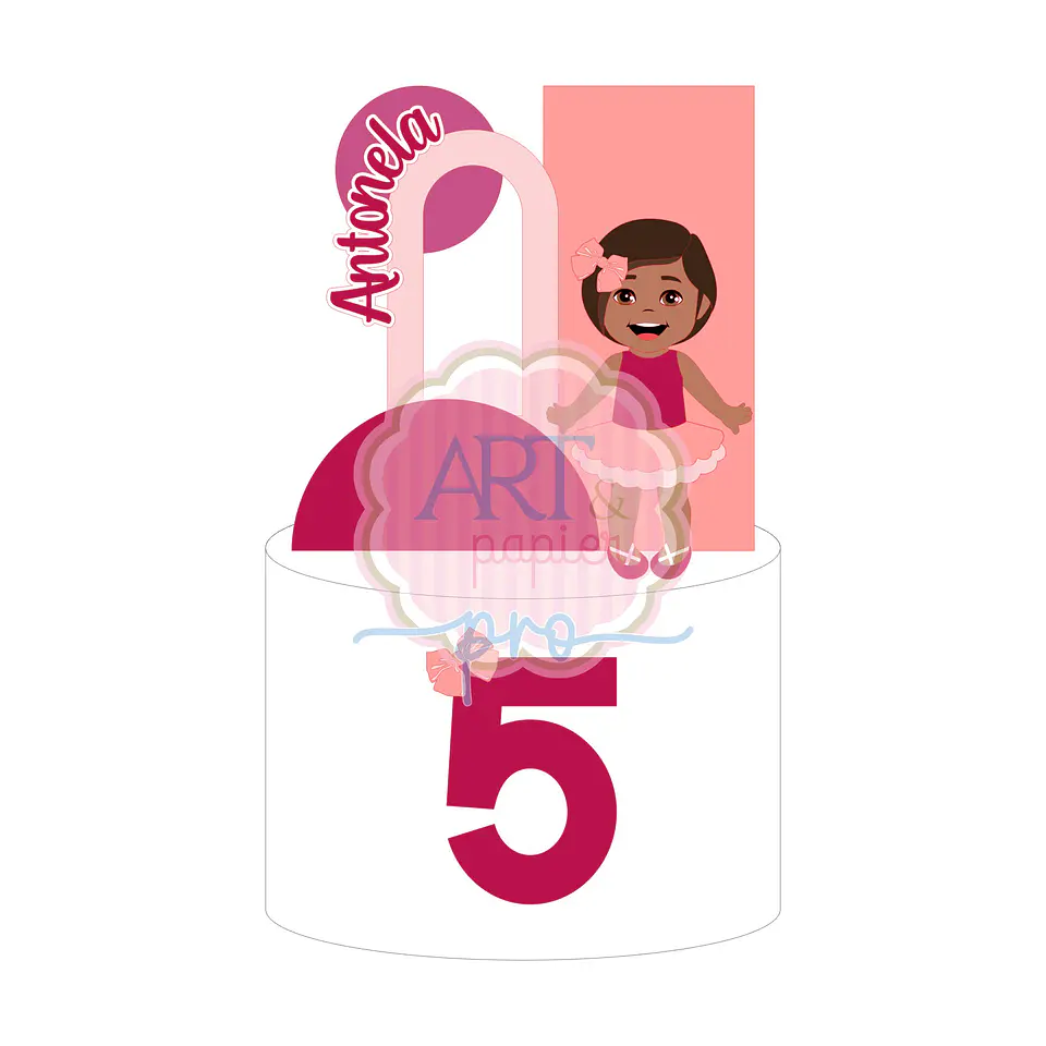 Arquivo de Corte Topo de Bolo Menina 15 1
