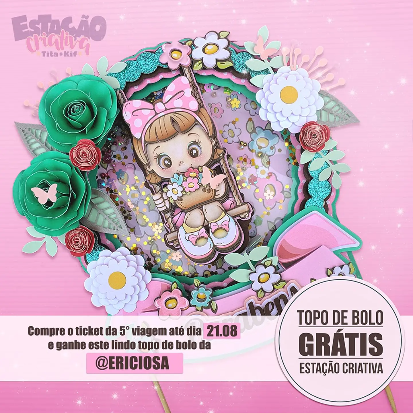 Arquivo de Corte Topo de Bolo Menina 14 1