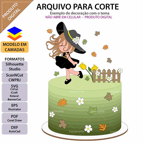 Arquivo de Corte Topo de Bolo Menina 2