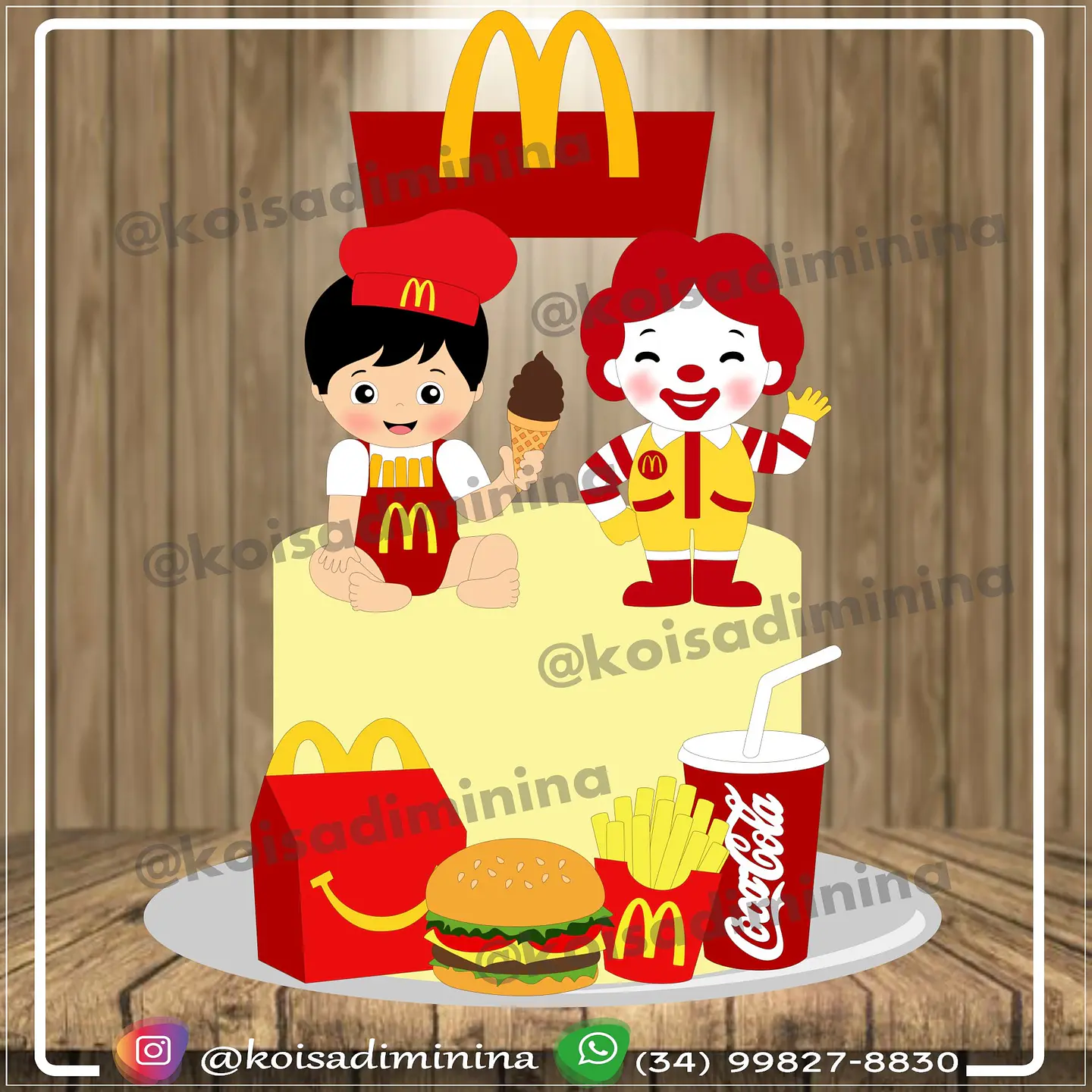 Arquivo de Corte Topo de Bolo Mc Donalds 9 1