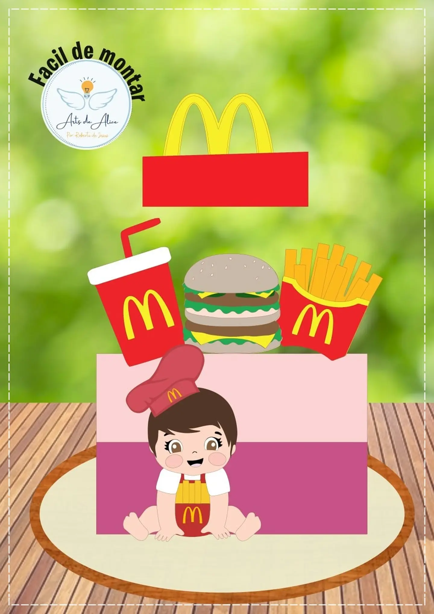 Arquivo de Corte Topo de Bolo Mc Donalds 6 1