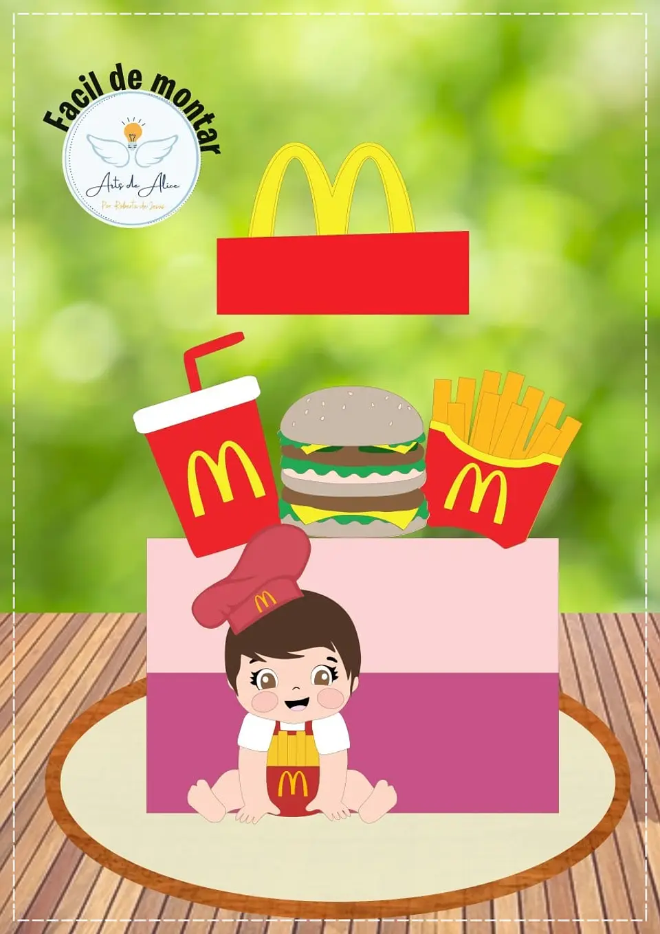Arquivo de Corte Topo de Bolo Mc Donalds 6 1