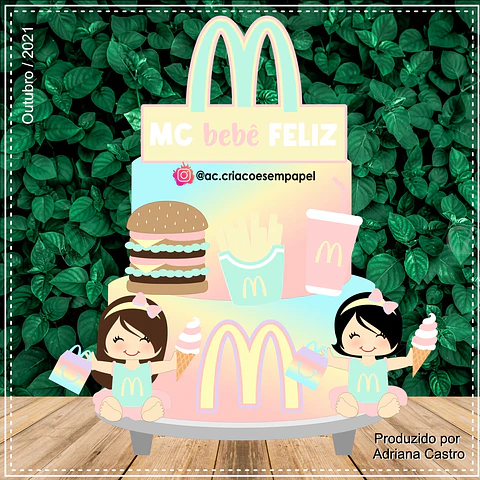 Arquivo de Corte Topo de Bolo Mc Donalds 4
