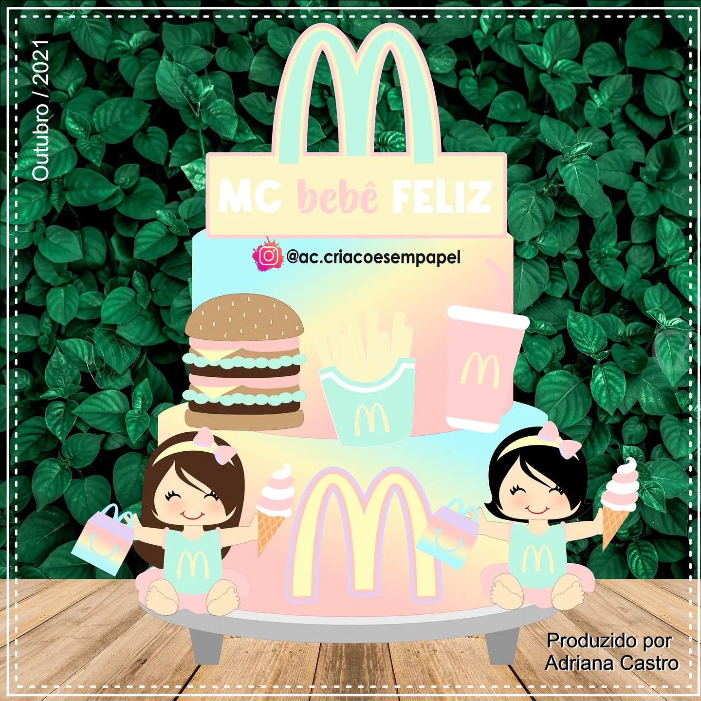 Arquivo de Corte Topo de Bolo Mc Donalds 4 1