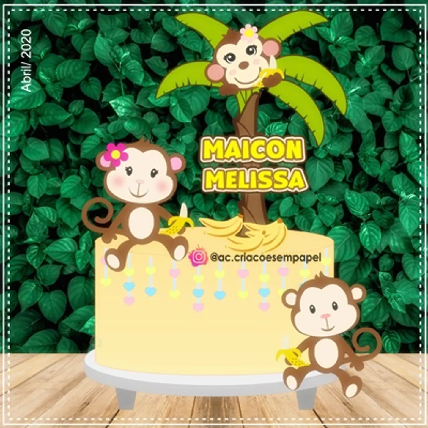 Arquivo de Corte Topo de Bolo Macaquinho 8 1
