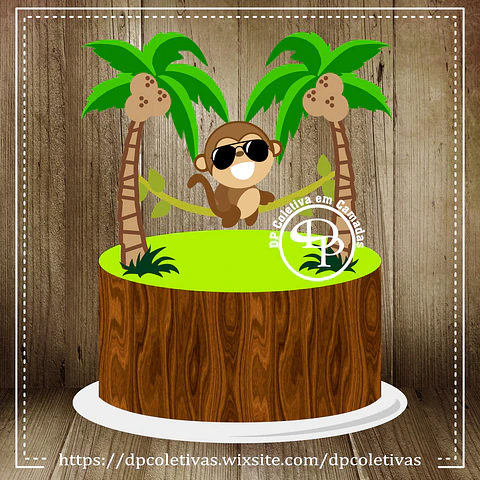 Arquivo de Corte Topo de Bolo Macaquinho 5