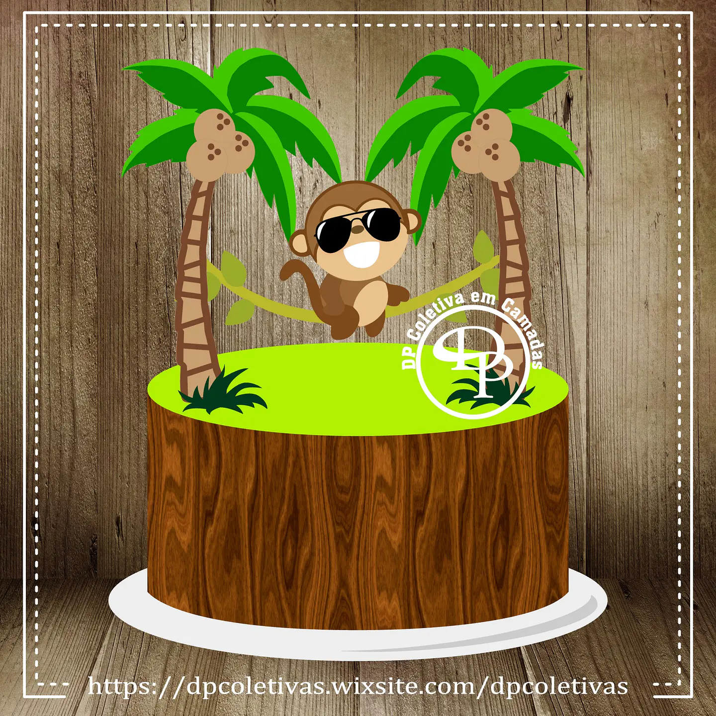 Arquivo de Corte Topo de Bolo Macaquinho 5 1