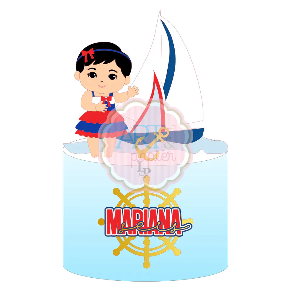 Arquivo de Corte Topo de Bolo Marinheiro Menina 24 1