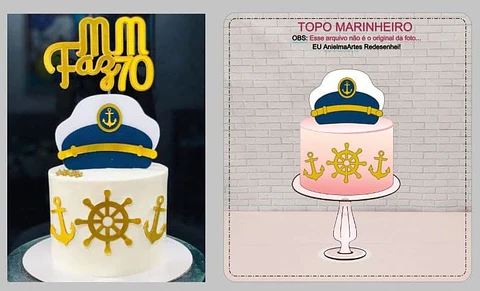 Arquivo de Corte Topo de Bolo Marinheiro 12
