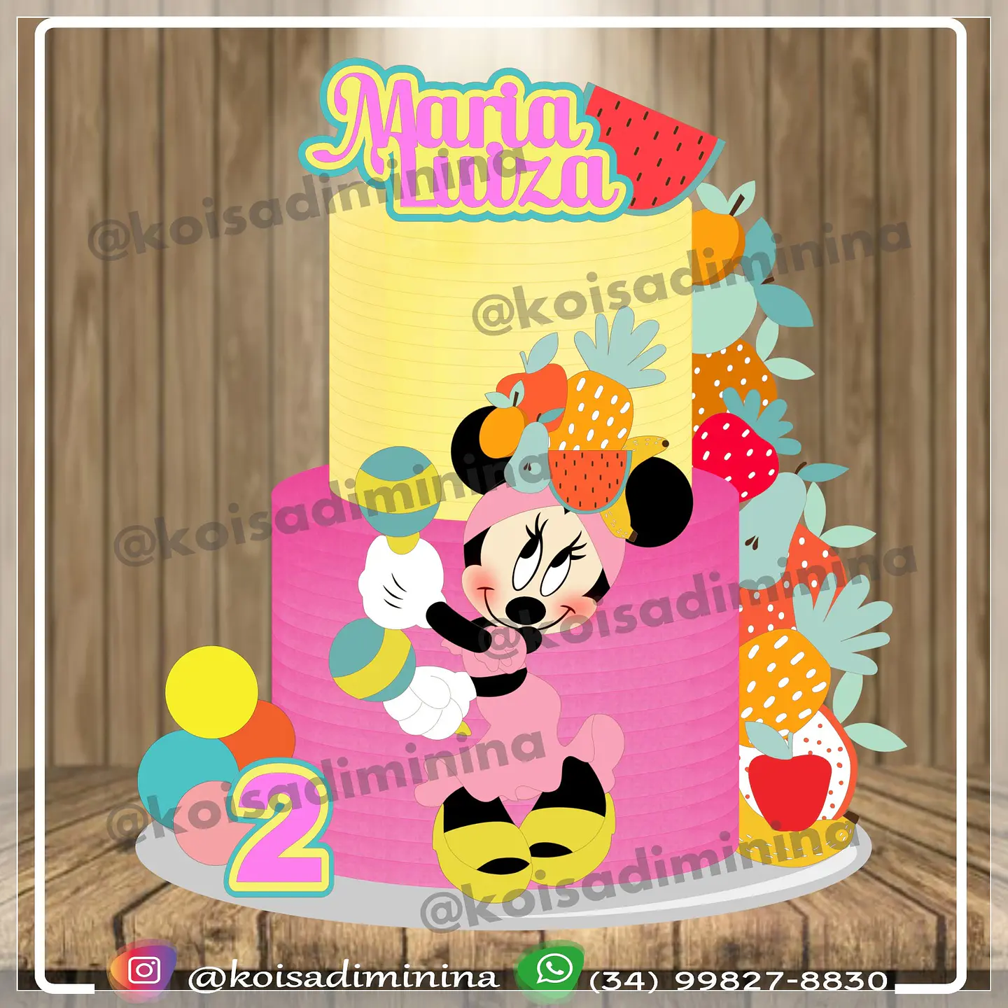 Arquivo de Corte Topo de Bolo Minnie 2 1