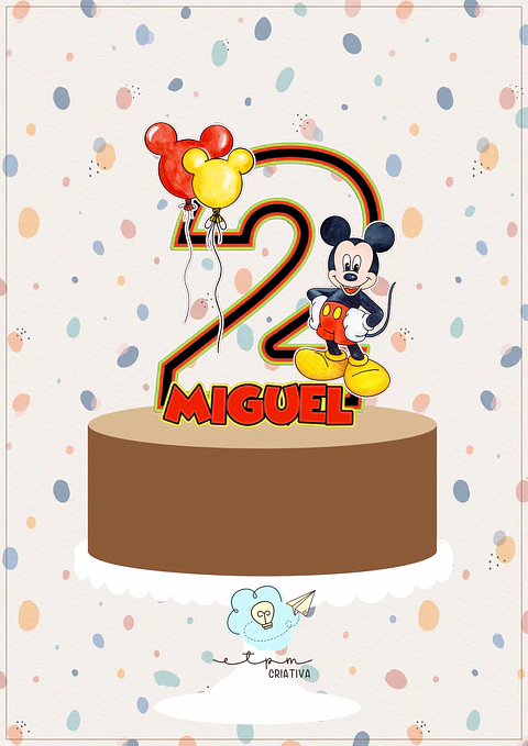 Arquivo de Corte Topo de Bolo Mickey 48