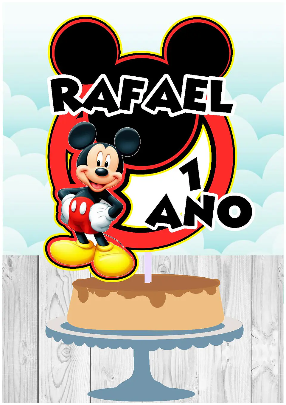 Arquivo de Corte Topo de Bolo Mickey 30 1