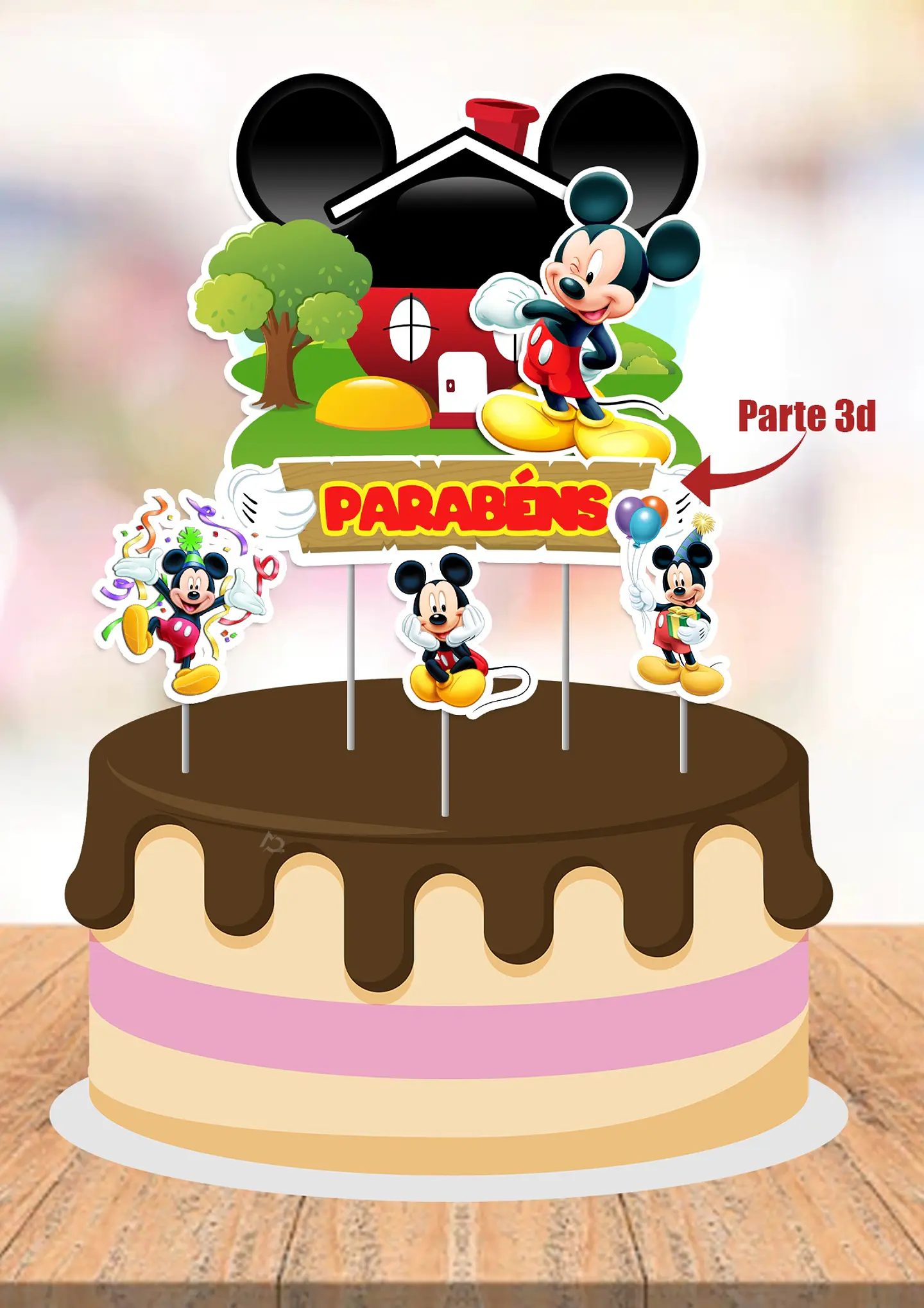 Arquivo de Corte Topo de Bolo Mickey 8 1