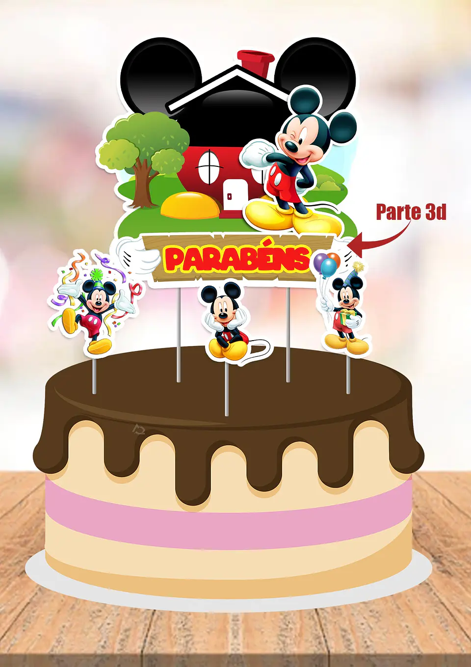 Arquivo de Corte Topo de Bolo Mickey 8 1