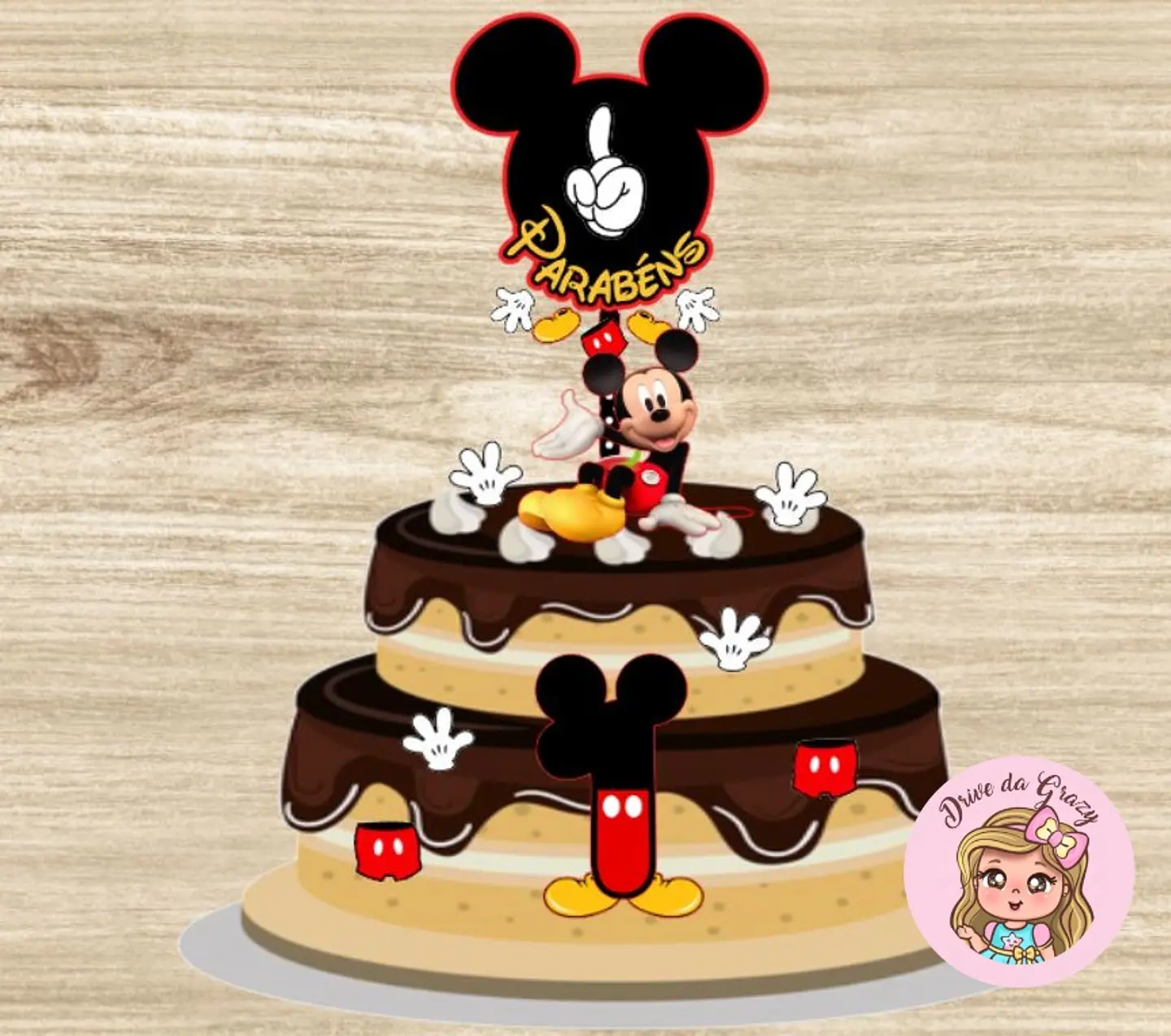 Arquivo de Corte Topo de Bolo Mickey 4 1