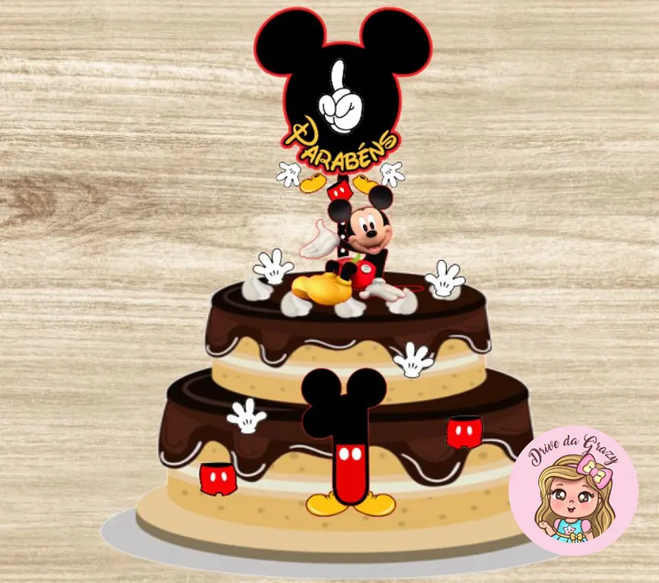 Arquivo de Corte Topo de Bolo Mickey 4 1