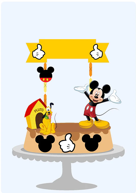 Arquivo de Corte Topo de Bolo Mickey 3