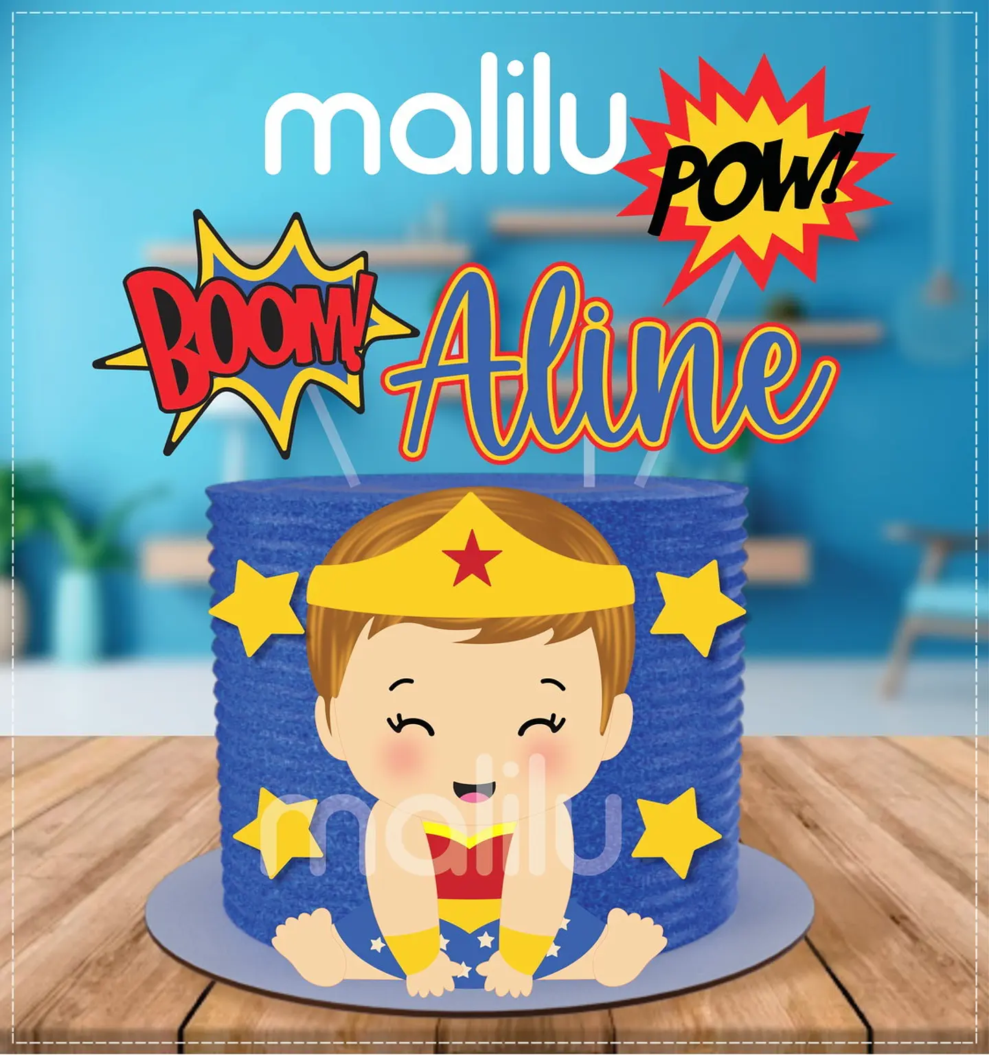 Arquivo de Corte Topo de Bolo Mulher Maravilha 34 1